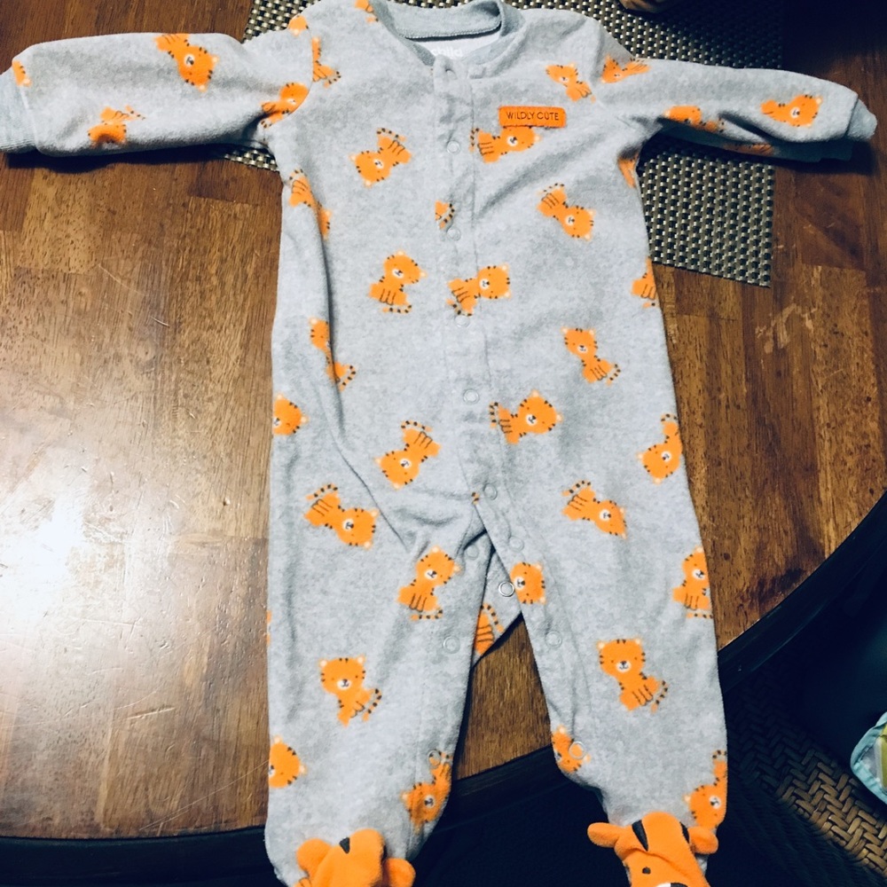 Fleece Tiger Footie Pajamas